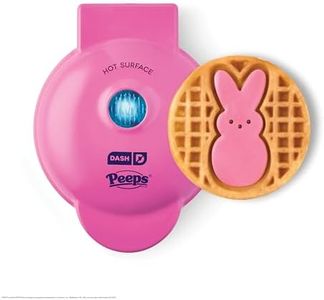 PEEPS x Dash Bunny Mini Waffle Maker for Individual Waffles, Hash Browns, Keto Chaffles with Easy to Clean, Non-Stick Surfaces, 4 Inch - Pink