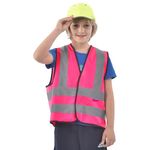 10-14Y Childs high vis vest KIDS high vis Reflective Safety Vest High Visibility pink child hi vis vest high vis Waistcoat