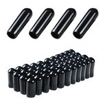 Aopin PVC Post Rubber 0.1 Inch (2.5mm) Cover Flexible Tubing Pipe Protective Round End Cap | Bolt Screw Thread Protector Safety Cover | for Pipe Post Tubing Rod Cover 100 Pcs (Black)