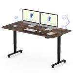 FLEXISPOT E6 Dual Motor 3 Stages Standing Desk 60x30 Inch Whole-Piece Board Height Adjustable Desk Electric Stand Up Desk Sit Stand Desk(Black Frame + Special Walnut Desktop)