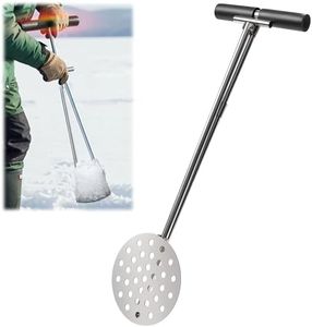 SFNSM Ice Fishing Scoop Skimmer, 6" Ice Scooper for Ice Fishing Gear & Accessories, 201 Stainless Steel, Fishing Tools with Foam Anti Slip Handle, Retractable Design 22.5in Long Handle