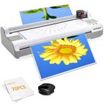 Laminator Machine 11X17 with 70 Letter Size Laminating Sheets for A3/A4/A6, 13Inch Wide Thermal Hot&Cold Lamination laminated 3-5mil for Office Home School Teacher Use,With Paper Cutter,Corner Rounder