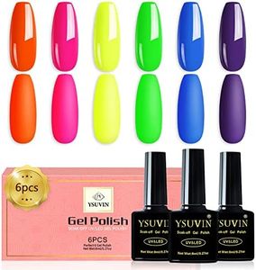 YSUVIN Esmalte Semipermanente Neón, 6 Colores Naranja Barbie Rosa Verde Fluorescente Azul Neón Kit Uñas Semipermanentes, Pintauñas Semipermanentes UV/LED Gel Uñas Diy Manicura Nail Art Set, 8ml