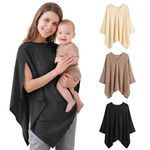Fiohiros Breastfeeding Cover Nursing Cover for Mum, Breathable Skin-Friendly Nursing Cover Poncho, 360°Full Privacy Breastfeeding Cover Up Stroller Cover (Black)