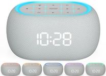 ANJANK White Noise Sound Machine Alarm Clock with Bluetooth Speaker, 21 Relaxing Sounds, 7 Night Lights,0-100% Dimmer/Sleep Timer/30-Level Volume Control,Sound Machine for Kids Adults Sleeping,Bedroom