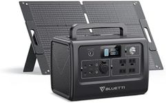 BLUETTI Solar Generator EB70S with 100W Solar Panel Included(Ships Separately), 716Wh LiFePO4 Battery Backup w/ 4 800W AC Outlets, Solar Generator for Road Trip, Off-grid, Power Outage