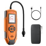 TopTes PT-990 Rechargeable Gas Leak Detector with 11 inch Probe, Detection Range 0-10000 ppm, Data Logging & 3 Types Alarm, Natural Gas Detector for Propane, Methane for Industrial & Home - Orange