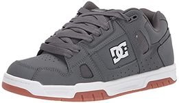 DC Men's Stag Low Top Skate Shoe, Grey/Gum, 11