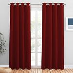 PONY DANCE Blackout Curtains for Christmas Decor - 84 inch Length Thermal Curtain Drapes Eyelet Top for Space Partition Window Panels for Home Decoration, 1 Pair, W 52 inch by L 84 in, Red