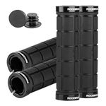 ROCKBROS 4Pcs(2 Pairs) Bike Handlebar Grips Double Lock On Bike Grips Comfortable Anti-Slip Bicycle Handlebar Grips for Mountain Bike BMX Bike Scooter Beach Cruiser, Folding Bike