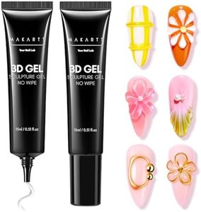 Makartt 3D Nail Gel, Sculpting Gel for Nail Art, 2 Pcs 15g DIY Craving Gel, No Wipe 3D Molding Gel for Nails Decoration Drawing Nail Gel, Manicure Sculpture Nail Charms Gel