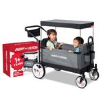 Radio Flyer City Luxe Stroll ‘N Wagon, Grey Push Wagon with Parent Caddy and Internal Storage Pockets, Folding Wagon for 1+ Years (Amazon Exclusive)