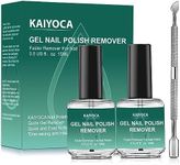 Gel Nail Polish Remover 2 Packs with 1 Cuticle Pusher, Quickly & Easily Remove Nail Polish in 3-5 Minutes, No Need Tin Foil & Clip and Don't Hurt Nails