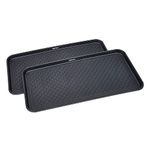 Great Working Tools Boot Trays for Entryway, Set of 2 Heavy Duty Shoe Trays All Season Muddy Mats Wet Shoe Tray Snow Boot Tray - Black, 30" x 15" x 1.2"