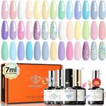 Modelones 24Pcs Pastel Gel Nail Pol