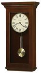 Howard Miller Continental Wall Clock 625-468 – Cherry Bordeaux Finish, Home Decor, Brushed Brass Pendulum Bob & Grid, Quartz Single Chime Movement