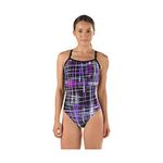 Speedo Women's Powerflex Eco Laser Sticks Flyback Swimsuit
