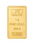 Bangalore Refinery 24k (999.9) 1 gm Yellow Gold Bar