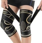 Copper Knee Braces with Strap for Knee Pain Women and Men(2 Pack), Knee Compression Sleeve for Arthritis, ACL, Meniscus Tear, Joint Pain Relief, Knee Support for Working, Running, Weightlifting(3XL)