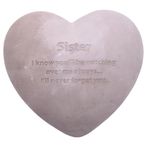 Wowser Heart Shaped Memorial Stone, Sympathy Gift, Remembrance Garden Accent, 6 Inches (Sister)