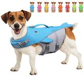 VIVAGLORY Dog Life Vest for Small & Medium Dogs, Easy on & off Sports Style Dog Life Jacket with Adjustable Nylon Straps, Blue