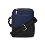 Tommy Hilfiger Unisex Crossbody Bag NEXO - Navy+Black | Structured Sling with Mobile Pouch | Compact Travel & Daily Shoulder Bag | Stylish and Trendy crossbody Bag