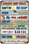 Chicken Coop Rules Tin Sign Farm Chicken Coop Signs Funny Metal Signs Chicken Coop Accessories Decor Outdoor Farmhouse Home Wall Decor 8x12 Inch