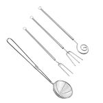 CADUFUELLY 4 Pcs Candy Dipping Tools Kit, Chocolate Dipping Kit for Handmade Chocolates Handmade tools for Dessert (3-head Fork, 2-head Fork, Circle Fork, Skimmer)