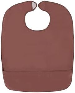 DegoCython Adult Bibs for Elderly Men & Women, Blue Waterproof Oil-Proof Bibs with Crumb Catcher, Wipe-Clean Flexible PVC, Adjustable Reusable, 24x19.3in (60.96x49cm)