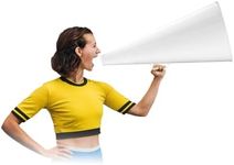 Marketing Holders 24” Inch Blank Cheer Megaphone Solid White Great for Cheerleading Soccer Games Booster Clubs and Cheer Coaches Create Your Own Large Trumpet Speaker