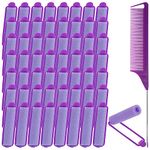 56Pcs Sponge Hair Rollers Set, Self Grip Heatless Foam Hair Curlers Rollers for Long Hair,Medium and Short Hair, No Heat Hair Curlers Rollers Hair Volume with Pintail Comb for Women Hair Styling