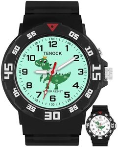 TENOCK Kids Analog Watch for Boys Girls Dinosaur Unicorn Watch with Night Light Waterproof Military Time Teaching Soft Band Watches for Ages 4-10 Great Birthday Gift