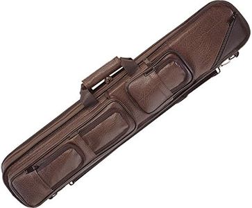 Lucasi Brown Leatherette Soft Pool Cue Case with Black Accents, 4B/8S (LC5)