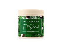 CalmGenix Dead Sea Salts Exfoliating Foot Scrub with Coconut Oil | Natural Foot Scrub Exfoliator | Cracked Heel Feet Hard Skin Remover | Foot Moisuriser - Dead Sea Salt Scrub For Home Foot Spa - 460g