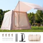 Ytaoeo Inflatable Tent Outdoor camping tent Inflatable camping tent made of waterproof Oxford fabric Air glamping tents for 4 seasons campings (2-4 Person + Canopy)