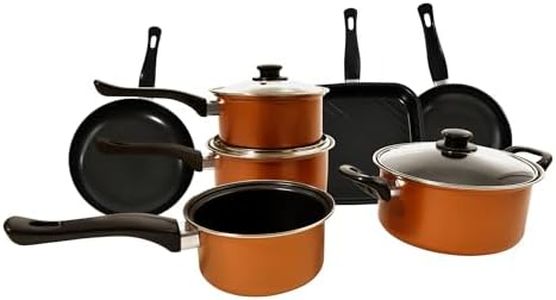 Carter & Clay Copper 10 Piece Cookware Pots & Pans Starter Set