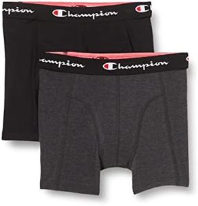 Champion Core x2, Ropa interior de hombres, para Hombre, Negro/Gris (Melange Oscuro), L