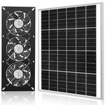 Fanspex Solar 3 Fan Kit, 25W Solar Panel Powered Exhaust Fan for Outdoor Chicken Coop, Greenhouse & Shed, Intake or Exhaust Air for Cooling, IP67 Waterproof, 3500RPM, 15ft Cord