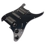 HSH Loaded Pickguard Black Wired Plate For Fender Strat Guitar Replacement