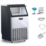 Kilig C45 Commercial Clear Ice Maker Machine, 45 KG/Day Capacity, Self Cleaning Function, Self Timer Function,15kg Storage, 64 Ice Pieces / 11-20 Minutes - For Offices, Cafes, Restaurants and Bars