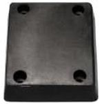 R Model Rubber Molded Dock Bumper, Rectangular, 4 Holes, 13" Length, 12" Width, 4" Depth