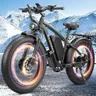 6000W Peak Dual Motor Ebike for Adults - 52V 34Ah Fast Electric Bike for Men Women 45 MPH,Up to 100 Miles,24" Fat Tire Lockable Suspension Electric Bicycle for Snow Off-Road Commuter Mountain E-Bike