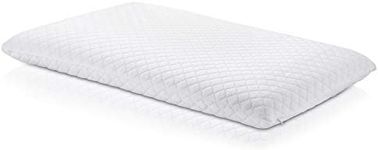 Ultra Slim Sleeper Gel Infused Memory Foam Pillow: Extra Low Profile, Cotton Cover, Only 3 Inches Thick. Best Flat & Cold Pillow for Stomach, Back, or Side Sleepers