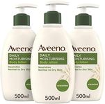 Aveeno Daily Moisturising Body Lotion Bundle (3x 500ml), Hydrating Body Lotion Enriched with Nourishing Colloidal Oatmeal, Gentle Body Moisturiser Suitable for Sensitive and Dry Skin