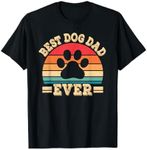 Best Dog Dad Ever Funny Dog Paw Daddy Father Retro Dog Lover T-Shirt