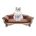 TOMVAES Royal Cat Couch - Thick Cardboard Cat Scratcher Couch, Fancy Cat Bed with Cat Scratch Pad, Cat Scratcher Sofa, Cat Scratchers for Indoor Cats, Cat Scratching Board, Cat Sofa, Cat Lounge