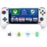 Versatile Wireless Mobile Gaming Controller for iPhone/Android Phone, Phone Controller with Hall Effect Joystick, iPhone Controller with Dynamic RGB,Phone Game Controller for PS, Xbox with TypeC Cable