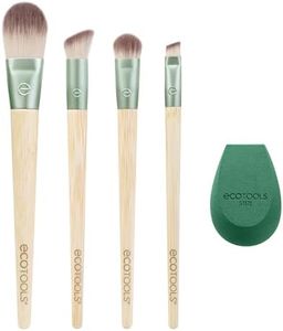 EcoTools Kit Dash of Glow édition limitée, pinceau de maquillage et éponge de maquillage, pour fond de teint, outils de maquillage respectueux de l'environnement, sans cruauté envers les animaux,