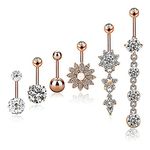 Aniwon Women's Navel Assorted Decor Creative Belly Button Ring Body Piercing Jewelry (Golden) -6 Pcs