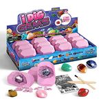 Byncceh Gemstone Dig Kit - Dig up 12 Real Gems, Mineral & Rock Collection Gemstones and Crystals Excavation Kit for Kids STEM Toys Science Educational Birthday Gifts for Boys & Girls